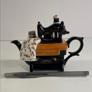 Black and Brown Sewing Machine Teapot